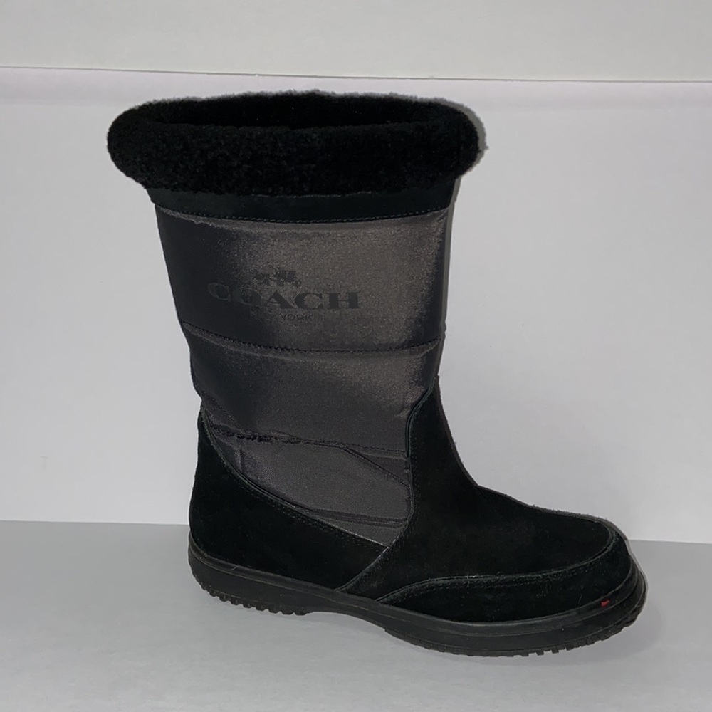 Women’s COACH Sherman Suede/Nylon Winter Boots Black Size 8B US, Black and Gray - Picture 8 of 11